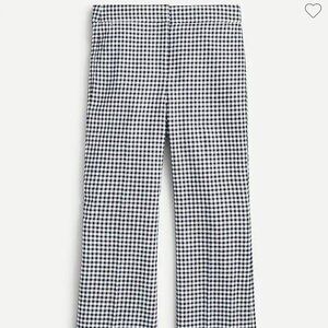 Hayden kickout crop pant in gingham stretch linen pant
